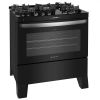 Fogão Atlas 5 Bocas Agile Up Glass Preto Bivolt com Trempes Aneladas