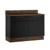  Armário de Aço Exclusive Itatiaia Balcão 120 cm 2 portas e 2 gavetas Graf/Preto