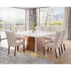 Mesa c/08 cadeiras Boss 135x135 Tampo OFF White Base Amêndoa-OFF Bom Pastor
