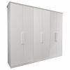 Guarda Roupas 6 portas abrir Otto 100% MDF 2.08  c/4 gavetas branco Bom Pastor
