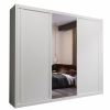 Guarda Roupas Laguna 100% MDF 03 portas correr c/04 gavetas Branco Bom Pastor