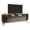 Rack Wine 1.60 Cinza Pérola Noce p/TV 60" Nicho Adega Casa D