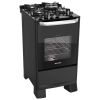 Fogão Suggar 4 Bocas Best Plus FGV407 Preto Mesa de Vidro e Grill no Forno