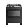 Fogão Atlas 5 Bocas Preto com Mesa Inox Mônaco Top Bivolt