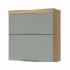 Armário 2 Portas Basculante Marquesa 80cm 100% MDF Nature/verde Nesher