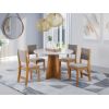 Mesa 4 cadeiras Slin Redonda 90x90 Sol Mel/Off White Viero