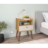 Mesa de Cabeceira Aroma 1 gaveta Freijó/Off white Fiorello