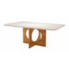Mesa King 180X90 MDF Vidro Naturale/Off White Bom Pastor