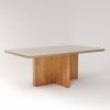 Mesa Parma Premium 180X90 MDF Vidro Naturale/Perola Bom Pastor