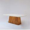 Mesa Bella 220X110 MDF Vidro Naturale/Off White Bom Pastor