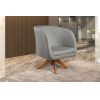 Poltrona Vancouver Base Fixa Linho Cinza 1047 House Deccor