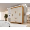 Guarda Roupas Verona 1,55m 6 Portas e 3 Gavetas Cinamomo/Off White Nyne 