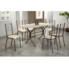 Mesa Cabo Frio 1.40x75cm c/ 6 cadeiras Paraty tampo Ardósia Marrom/Off White Teixeira