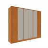 Guarda Roupas Barcelona 2.75m 6 portas Ripado Cinamomo/Off White Tcil