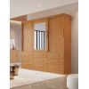 Guarda Roupas Athenas 1.80m 3 portas c/ espelho Nature Bianchi