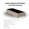 Base Box Solteiro Carioca Blindada 88X188X30 Suede Bege Bioflex