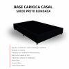 Base Box Casal Carioca Blindada 138X188X30 Suede Preto Bioflex