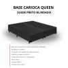 Base Box Queen Carioca Blindada 158X198X30 Bipartido Suede Preto Bioflex