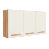 Armário Aéreo Intenza 120cm 3 portas Freijo/Off White Cristal Nicioli